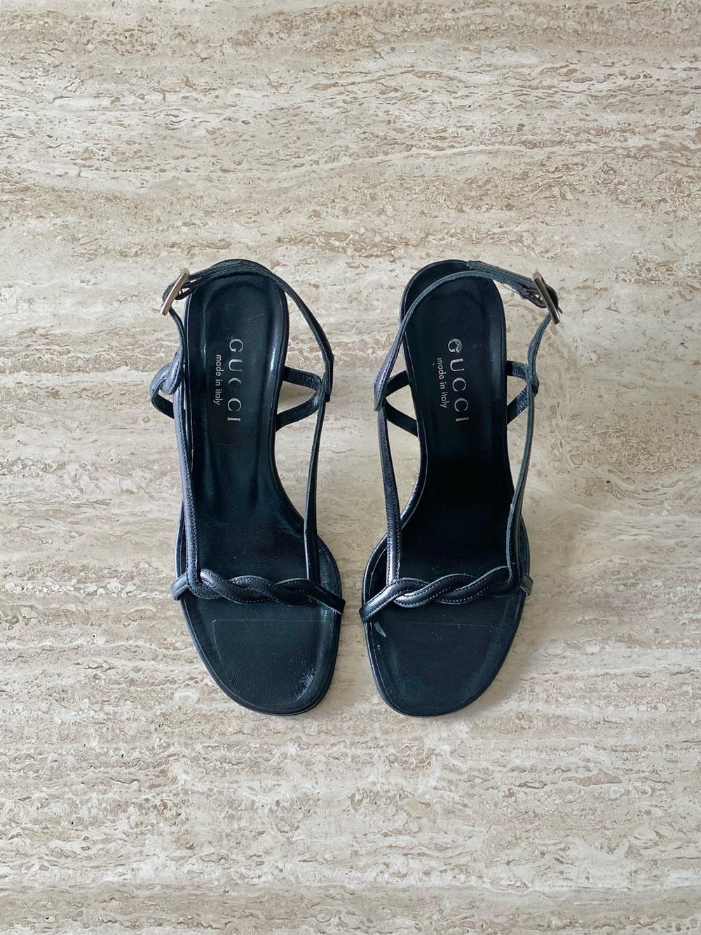 Vintage Gucci Tom Ford-era Twist Slingback Sandal Heels - Picture 3 of 12